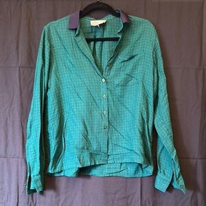 Green Checkered Women's Top